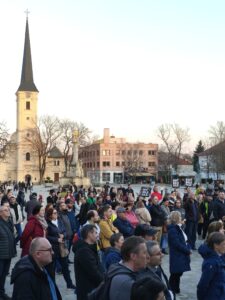 Protest v Nových Zámkoch. FOTO: Tomáš Pataki
