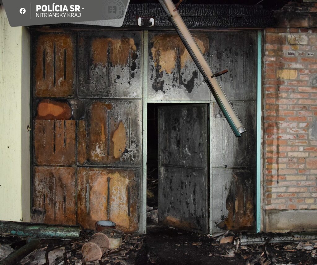 Vyhorené priestory v obci Rubáň. FOTO: FB/Polícia SR