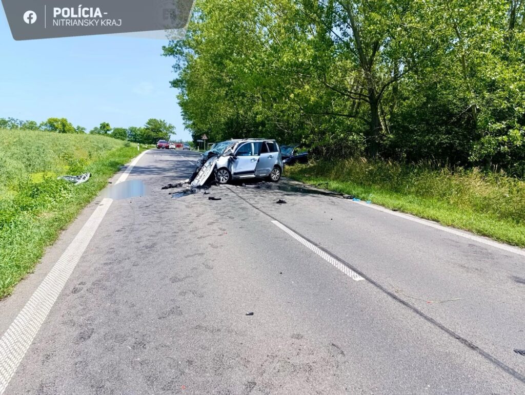 Nehoda na ceste II/562 Cabaj Čápor smer Šala. FOTO: Polícia SR