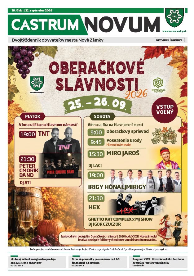 Plagát Oberačkové slávnosti. FOTO: Mesto Nové Zámky